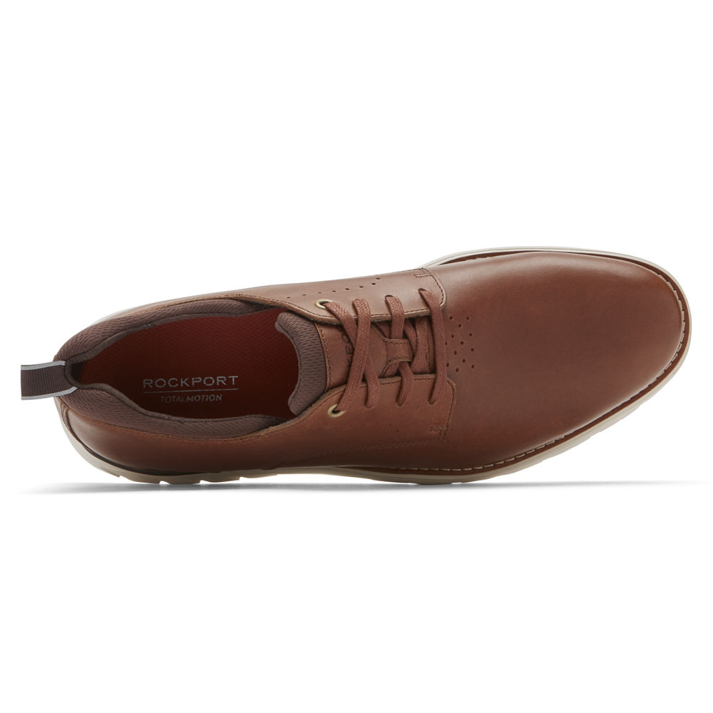 ロック ポート ビジネス シューズ メンズ ブラウン - Total Motion Sport Plain Toe - DZL571964